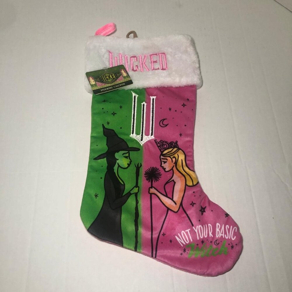 Wicked Christmas Holiday Stocking Glinda Elphaba "Not Your Basic Witch" NEW